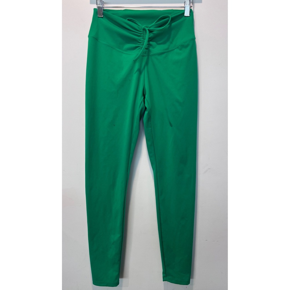 PINK Active Women's Green High Waist Ruched Drawstring Leggings